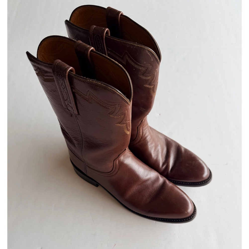 Lucchese 2000 Womens Brown Leather Western Cowgirl Boots T006002 Size 8.5 B